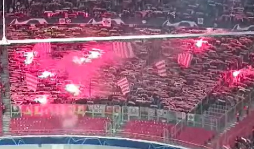 VATREN POČETAK U LAJPCIGU Bakljada navijača Zvezde pred meč sa Nemcima (VIDEO)