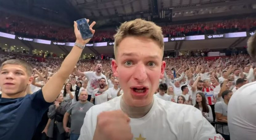 POGLEDAJTE OVU STRAST Poznati engleski jutjuber gledao derbi u Areni, nije krio oduševljenje (VIDEO)