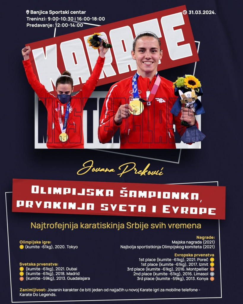 Karate spektakl u Beogradu: 3 olimpijska i 3 svetska šampiona na jednom mestu