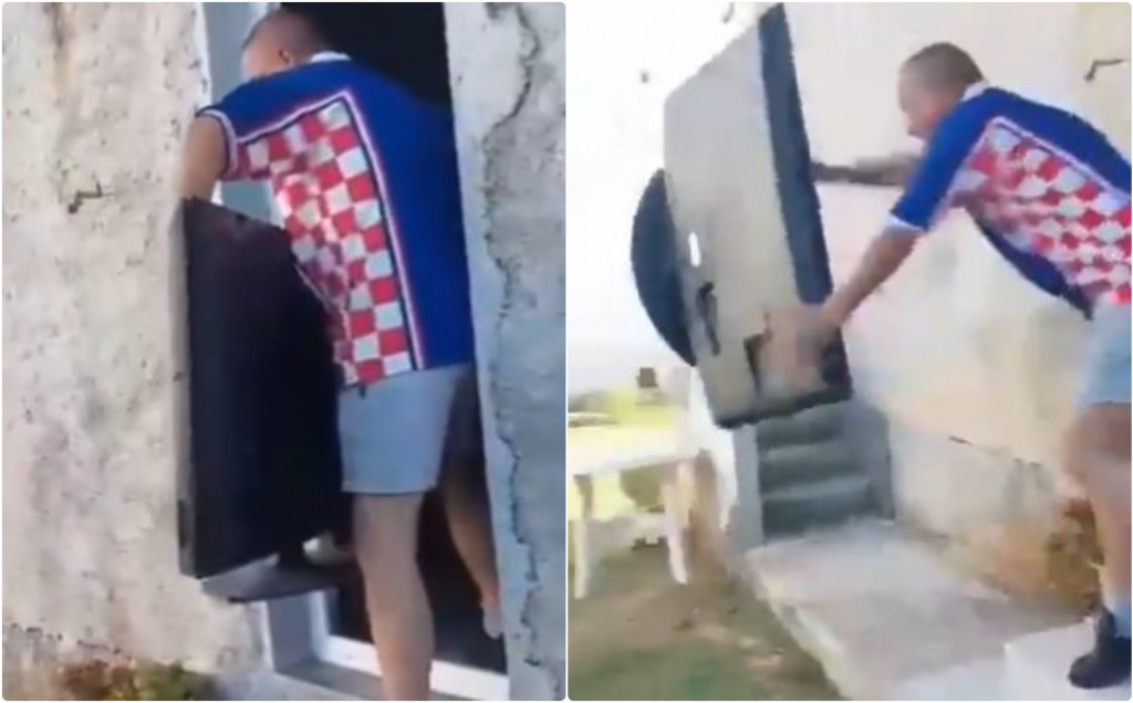 POLUDEO OD BESA Navijač razbio televizor zbog debakla Hrvatske na Evropskom prvenstvu (VIDEO)