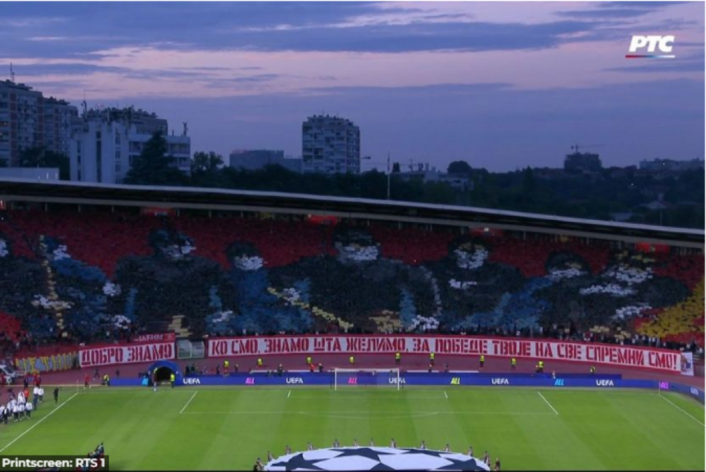 SPEKTAKL NA MARAKANI Moćna koreografija "delija" pred početak meča sa Benfikom! (VIDEO)