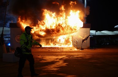 BUKTI POŽAR NA STADIONU MANČESTER SITIJA Nezapamćene scene pred važan meč u Ligi šampiona!