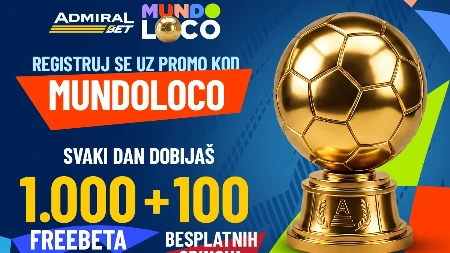 SAMO U ADMIRALBETU – ČAK 40 DANA BONUSA TOKOM MUNDIJALA 