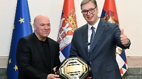 Aleksandar Vučić i Dejna Vajt prikupili 2,5 miliona pregleda i 104.000 lajkova - UFC spektakl iz Beograda obišao čitav svet! (FOTO)